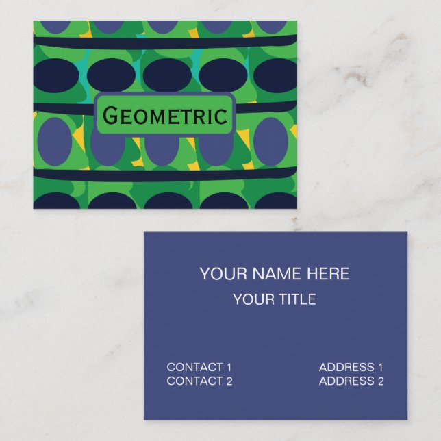 Colourful Abstract Modern Geometric Business Card (Front/Back)