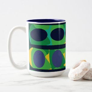Colourful Abstract Modern Geometric Two-Tone Coffee Mug