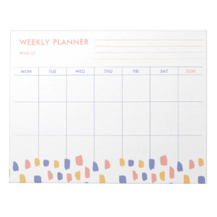 Colourful Abstract Modern Weekly Planner Notepad