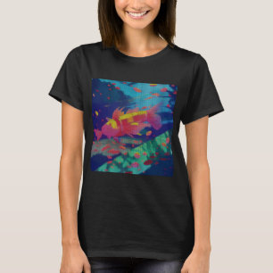 Colourful Abstract Molly Fish 8-bit Pixel Art T-Shirt
