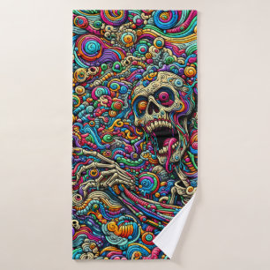 Colourful Abstract Monster Bath Towel