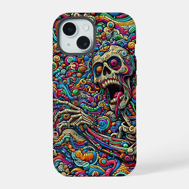 Colourful Abstract Monster iPhone 15 Case (Back)