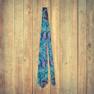 Colourful Abstract Mosaic Dragon or Mermaid Scales Tie