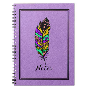 Colourful Abstract Native American Feather No 2 Notebook