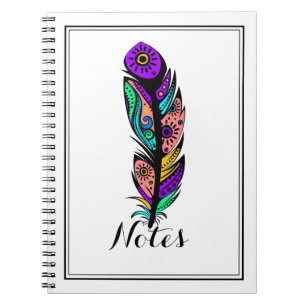 Colourful Abstract Native American Feather No 3 Notebook