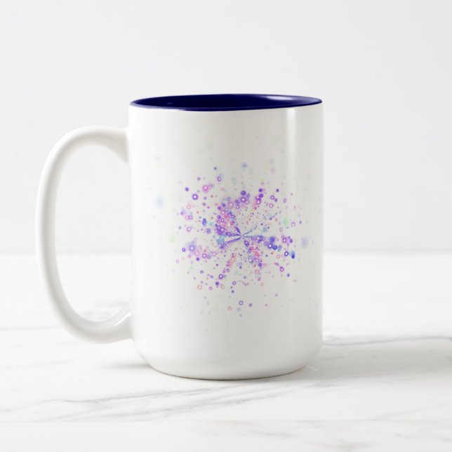 Colourful Abstract Neon Splash Two-Tone Coffee Mug (Left)