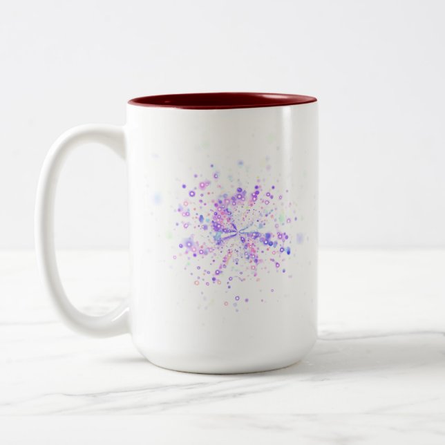 Colourful Abstract Neon Splash Two-Tone Coffee Mug (Left)