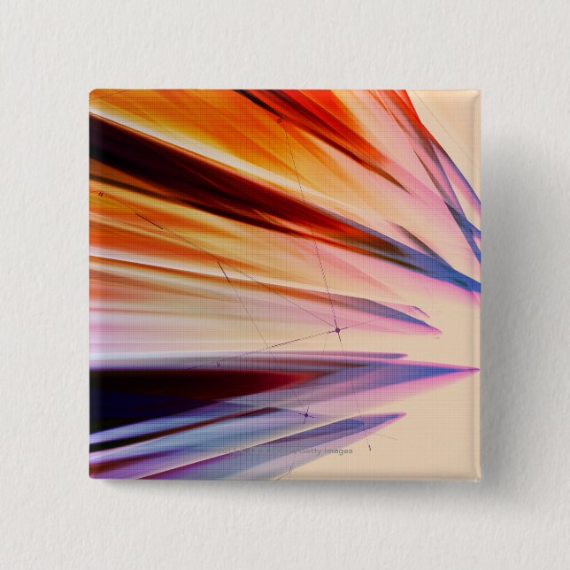 Colourful abstract objects against white 15 cm square badge (Front)