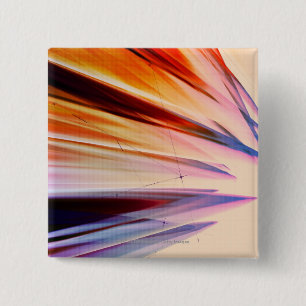 Colourful abstract objects against white 15 cm square badge