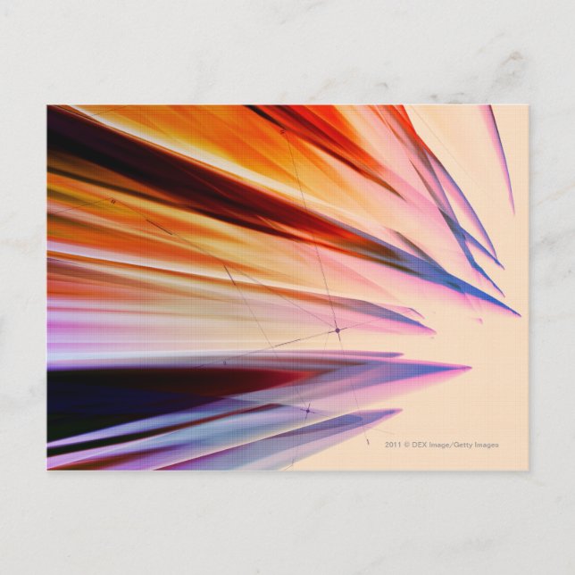 Colourful abstract objects against white postcard (Front)