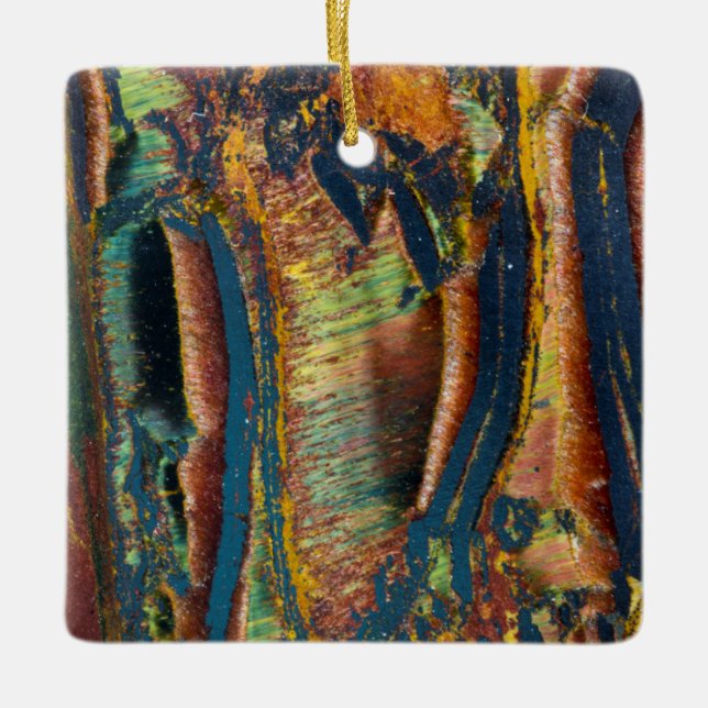 Colourful abstract of a Tiger eye Ceramic Ornament (Front)