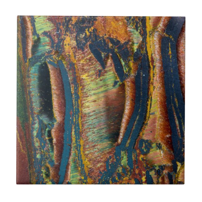 Colourful abstract of a Tiger eye Ceramic Tile (Front)
