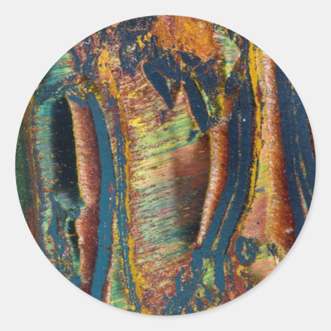 Colourful abstract of a Tiger eye Classic Round Sticker (Front)