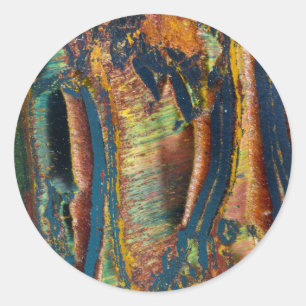 Colourful abstract of a Tiger eye Classic Round Sticker