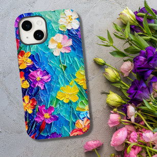 Colourful Abstract Oil Painting of Spring Flowers Case-Mate iPhone 14 Case