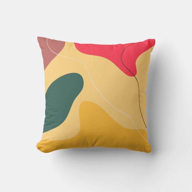 Colourful abstract organic shapes background cushion (Front)