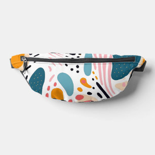 Colourful Abstract Organic Shapes Boho Pattern Bum Bags