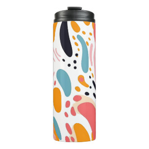 Colourful Abstract Organic Shapes Boho Pattern Thermal Tumbler