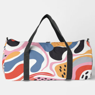 Colourful Abstract Organic Shapes Modern Pattern Duffle Bag
