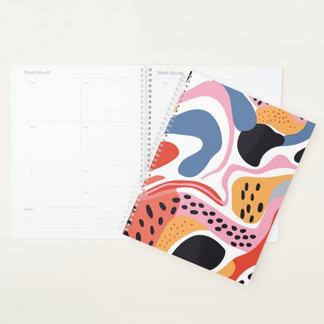 Colourful Abstract Organic Shapes Modern Pattern Planner (Display)