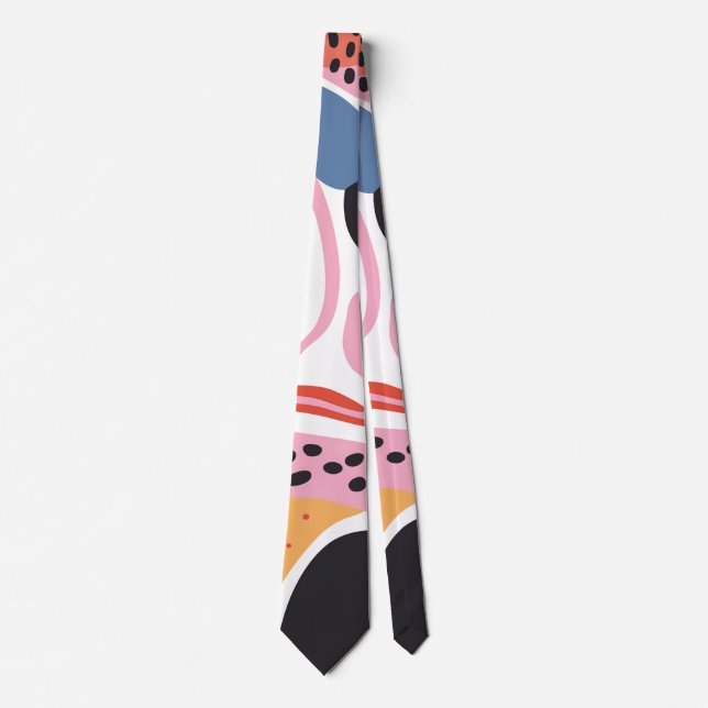 Colourful Abstract Organic Shapes Modern Pattern Tie (Front)