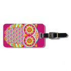 Colourful Abstract Owl Luggage Tag