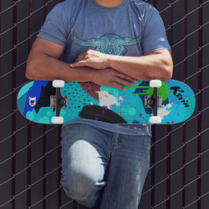 Colourful Abstract Paint Dd Brand Skateboard