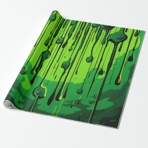 Colourful Abstract Paint Drips (12) Wrapping Paper