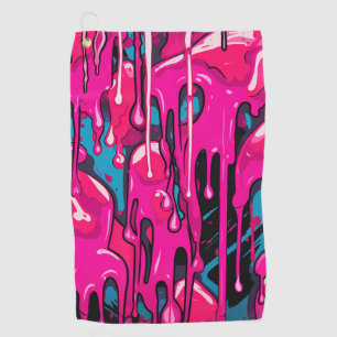 Colourful Abstract Paint Drips (15) Golf Towel