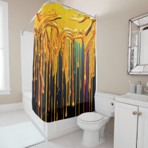 Colourful Abstract Paint Drips (24) Shower Curtain