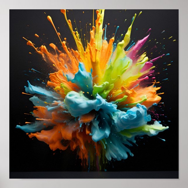 Colourful abstract paint explosion poster (Front)