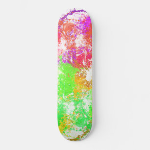 Colourful Abstract Paint Splash Art Skateboard