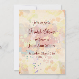 Colourful Abstract Paint Splash Bridal Shower Invitation