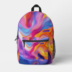 Colourful Abstract Paint Splatter Art (11) Printed Backpack