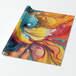 Colourful Abstract Paint Splatter Art (12) Wrapping Paper
