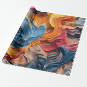 Colourful Abstract Paint Splatter Art (5) Wrapping Paper