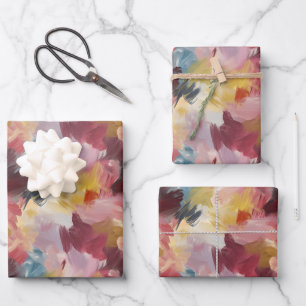 Colourful Abstract Paint Wrapping Paper Sheet