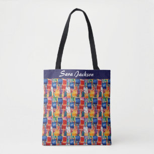 Colourful Abstract Painted Squares Tote Bag