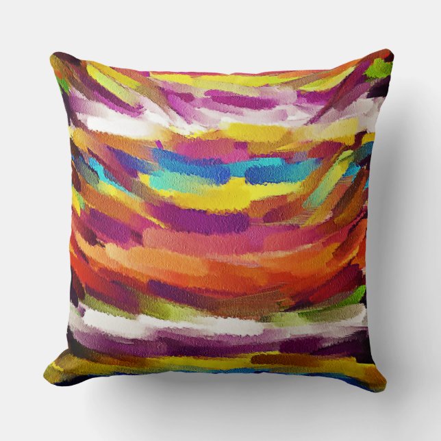 Colourful Abstract Painting #2 Cushion (Front)