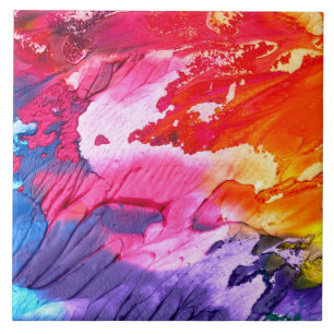 Colourful Abstract Painting Ceramic Tile