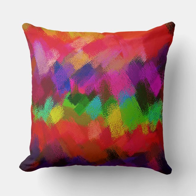 Colourful Abstract Painting Cushion (Front)