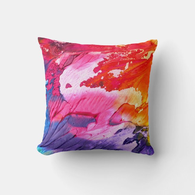 Colourful Abstract Painting Cushion (Front)