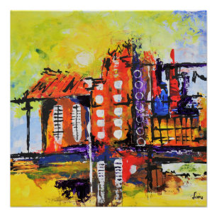 Colourful Abstract Painting Design Poster