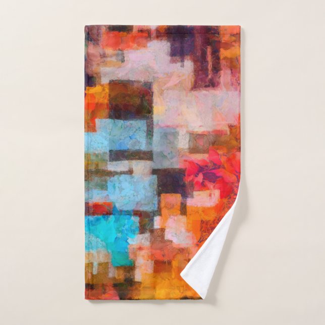 Colourful abstract painting hand towel (Hand Towel)
