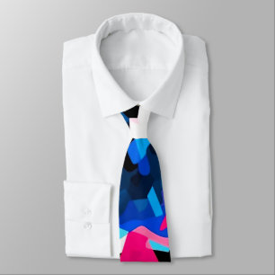 Colourful abstract painting with swiris andspirals tie