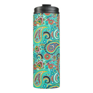 Colourful Abstract Paisley Pattern Thermal Tumbler