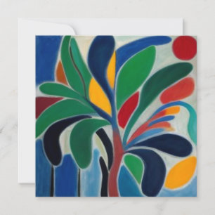 Colourful Abstract Palm Tree Invitation