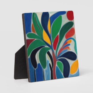 Colourful Abstract Palm Tree Plaque