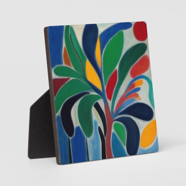 Colourful Abstract Palm Tree Plaque (Front)