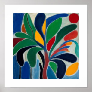 Colourful Abstract Palm Tree Poster